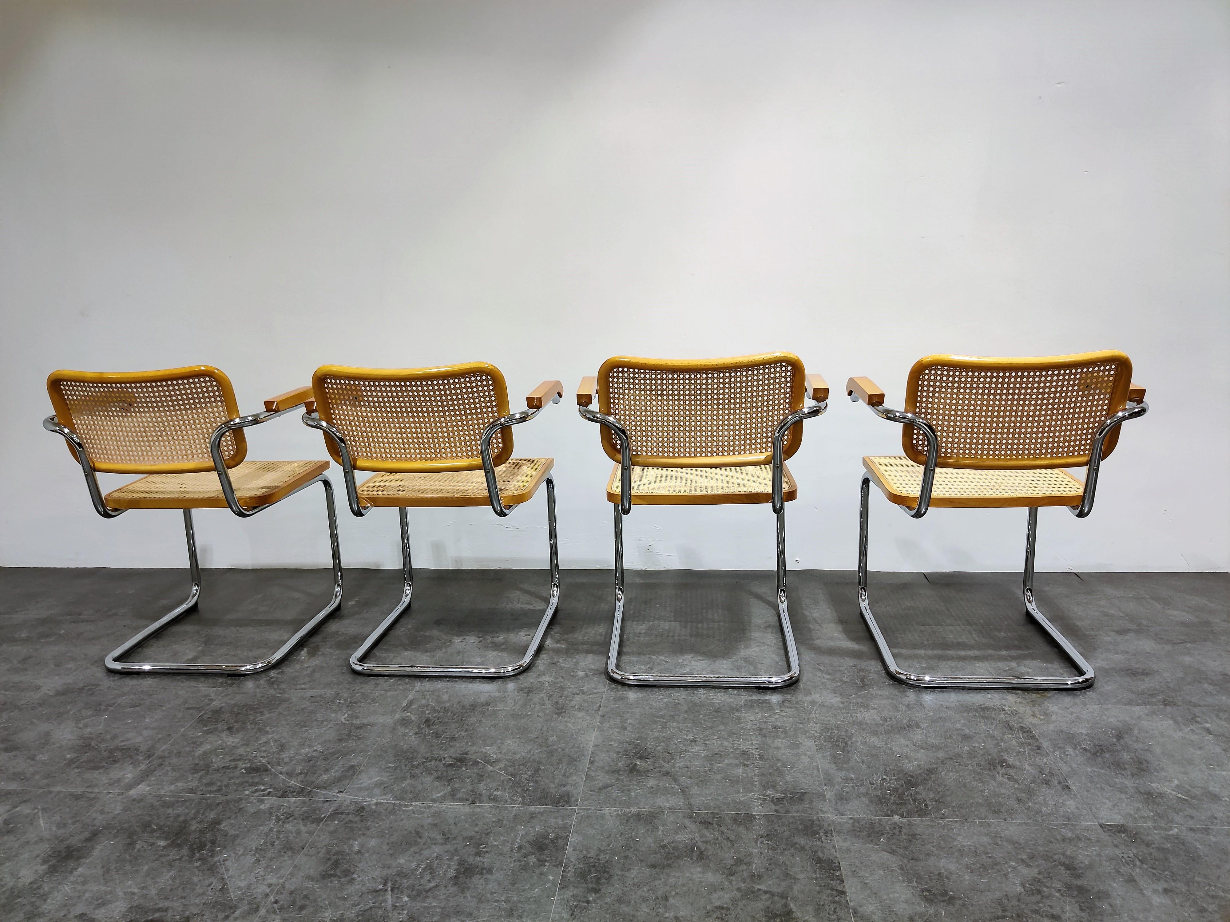 Italian Vintage Marcel Breuer Cesca B64 Chairs by Fasem, Made in Italy, 1970s 'Set of 4'