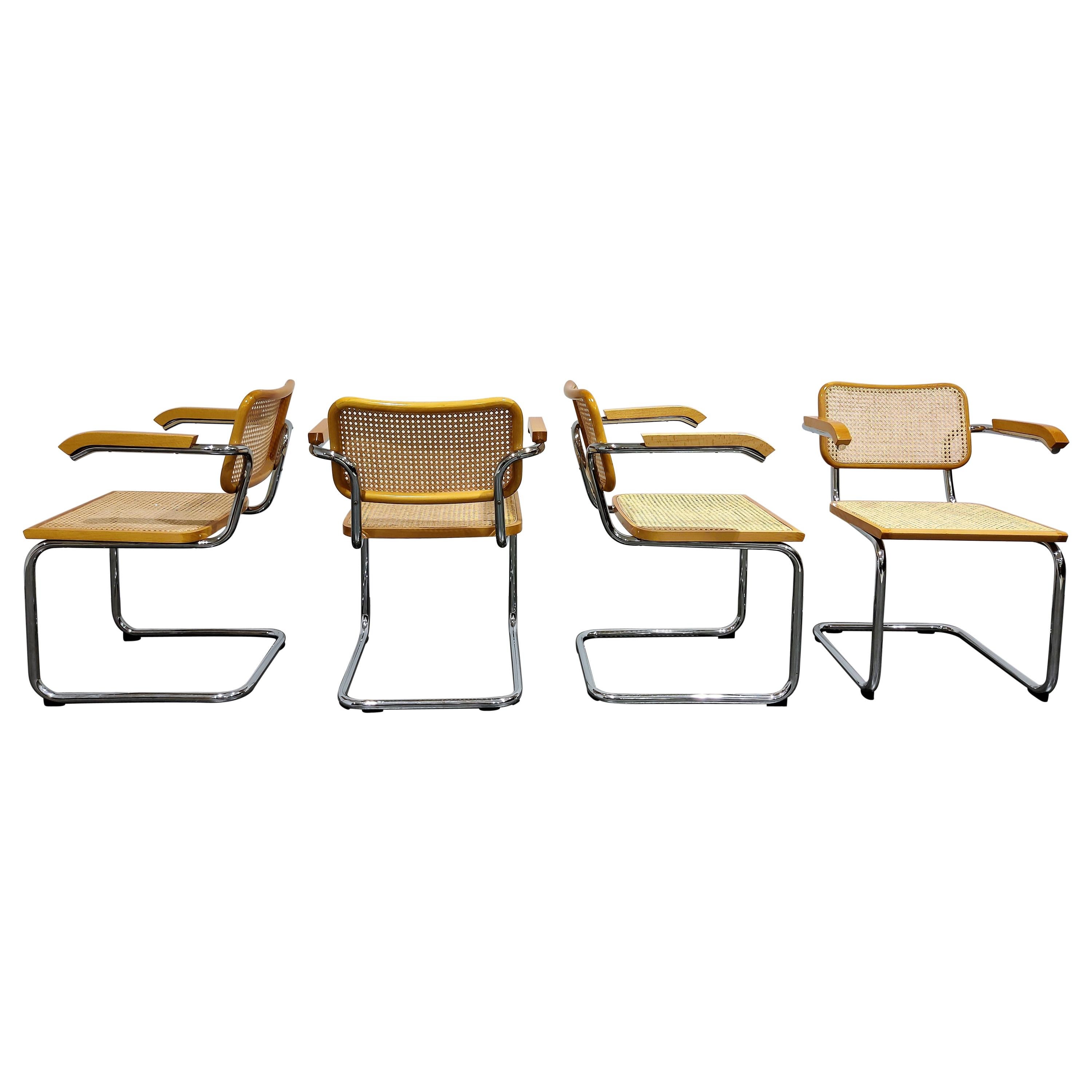 Vintage Marcel Breuer Cesca B64 Chairs by Fasem, Made in Italy, 1970s 'Set of 4'