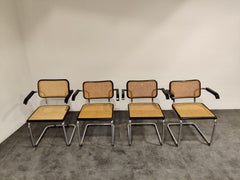 Vintage Marcel Breuer Cesca B64 Chairs, Made in Italy, 1970s 'Set of 4'