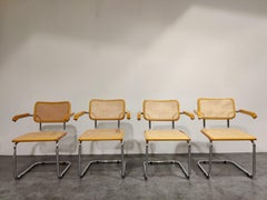 Vintage Marcel Breuer Cesca B64 Chairs, Made in Italy, 1970s 'Set of 4'