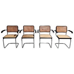 Vintage Marcel Breuer Cesca B64 Chairs, Made in Italy, 1970s 'Set of 4'