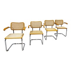 Vintage Marcel Breuer Cesca B64 Chairs, Made in Italy, 1970s 'Set of 4'