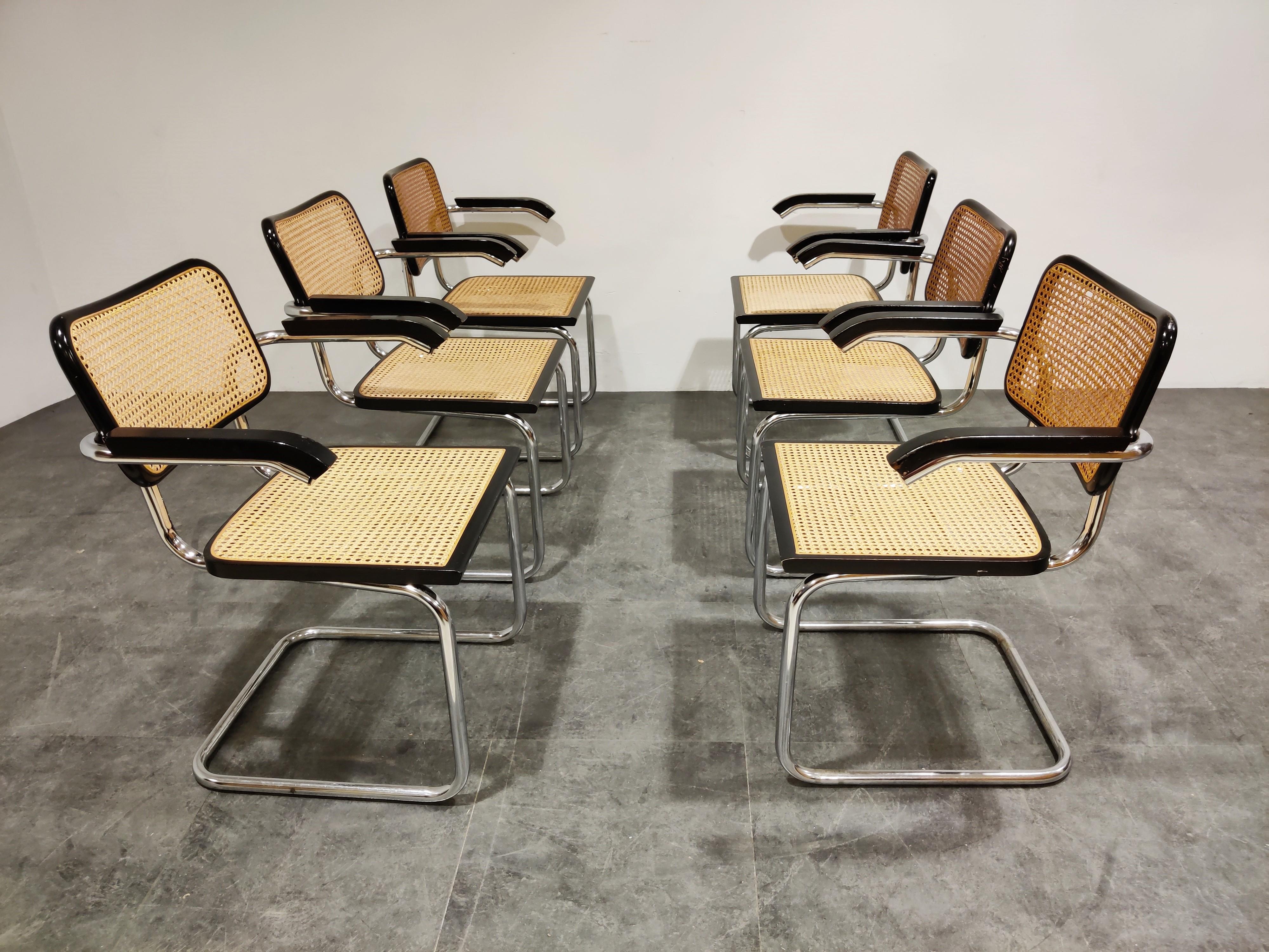 Italian Vintage Marcel Breuer Cesca B64 Chairs, Made in Italy, 1970s 'Set of 6'