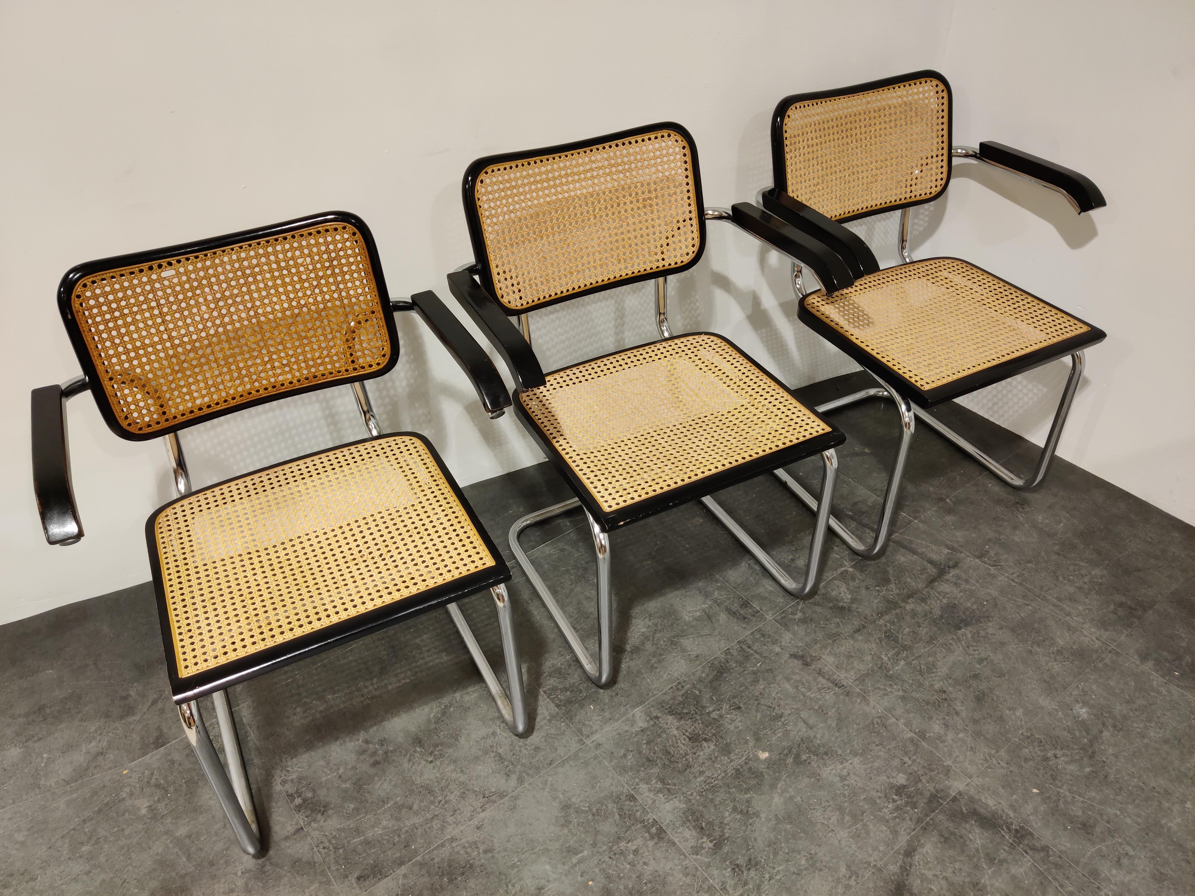 Late 20th Century Vintage Marcel Breuer Cesca B64 Chairs, Made in Italy, 1970s 'Set of 6'