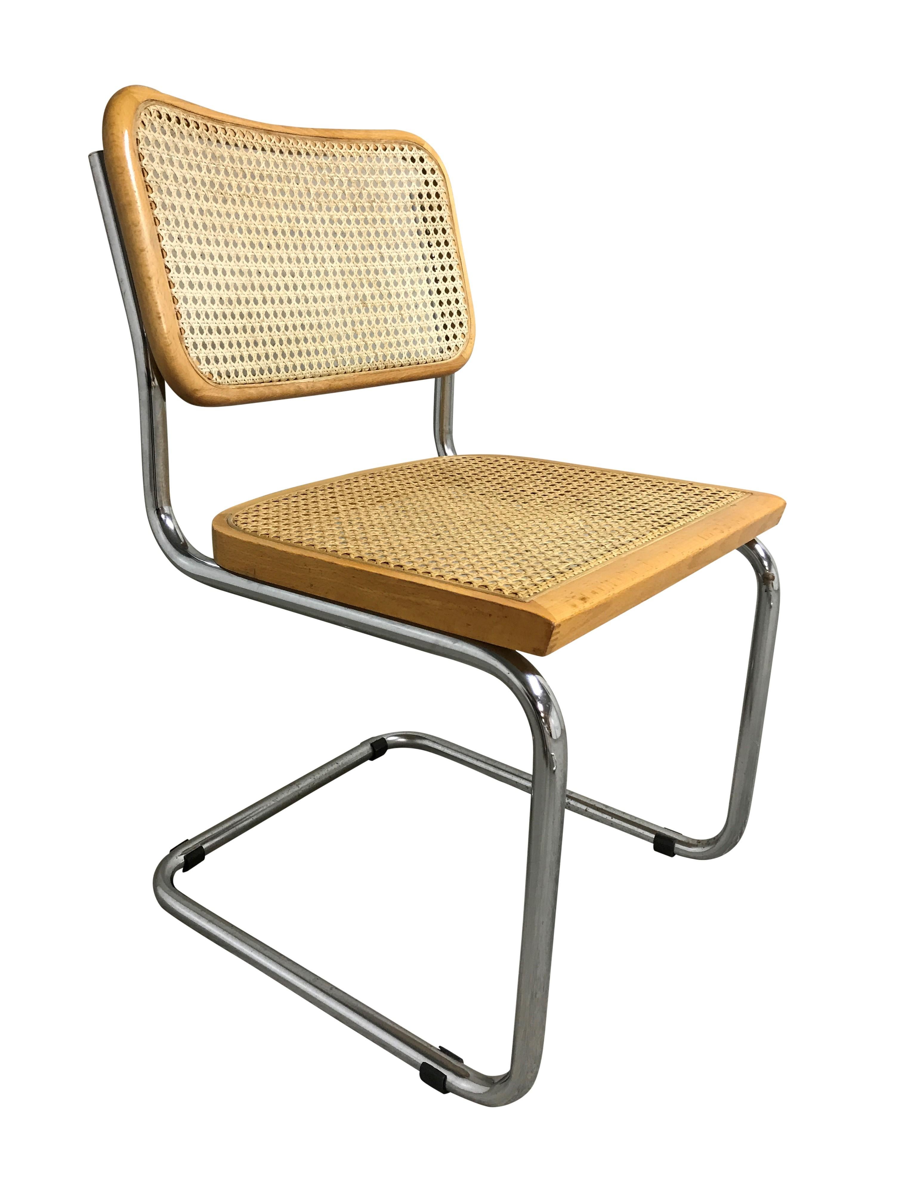 Cane Vintage Marcel Breuer Cesca Chairs, Made in Italy, 1970s ‘Set of 6’
