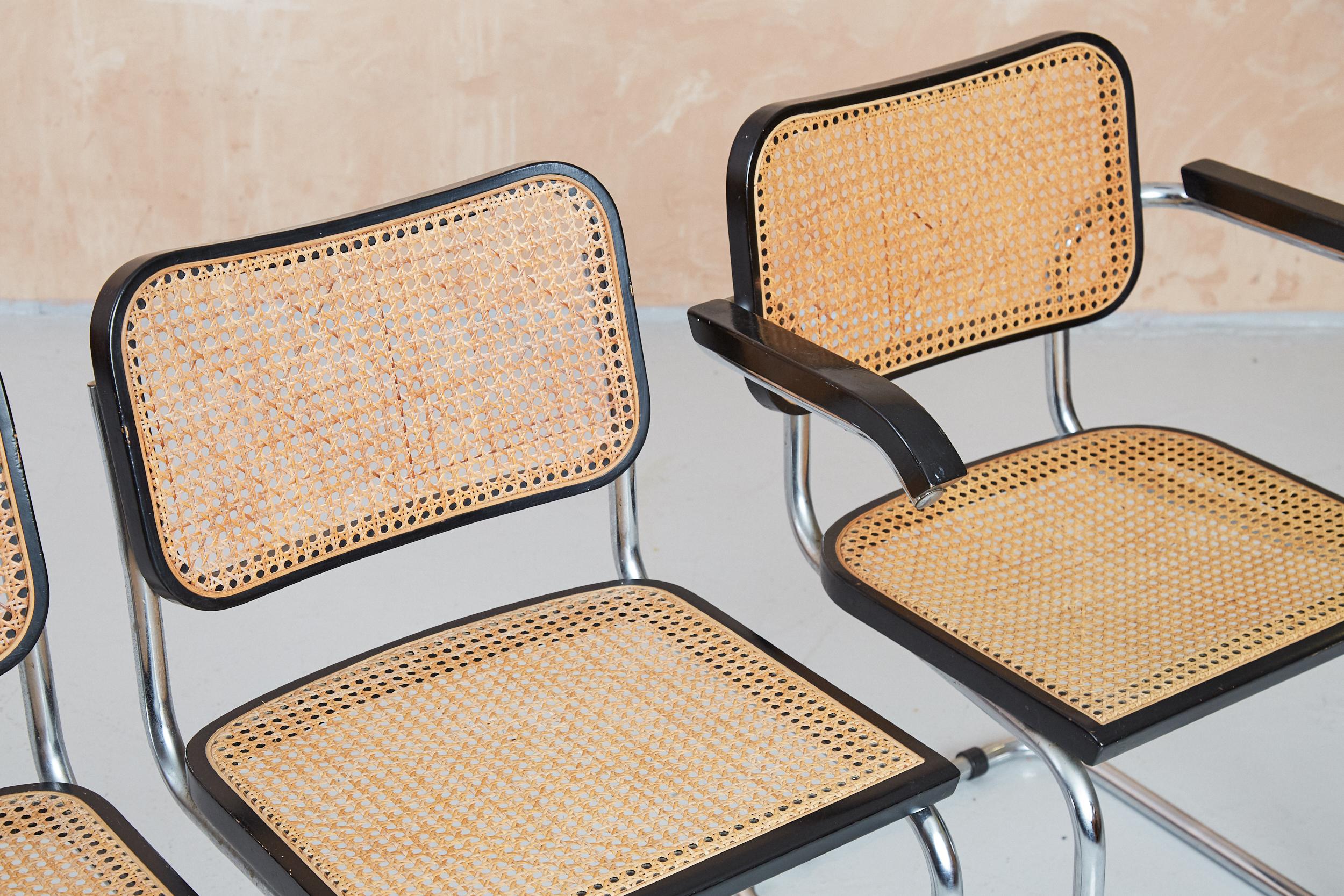 Rattan Vintage Marcel Breuer Cesca Dining Chairs