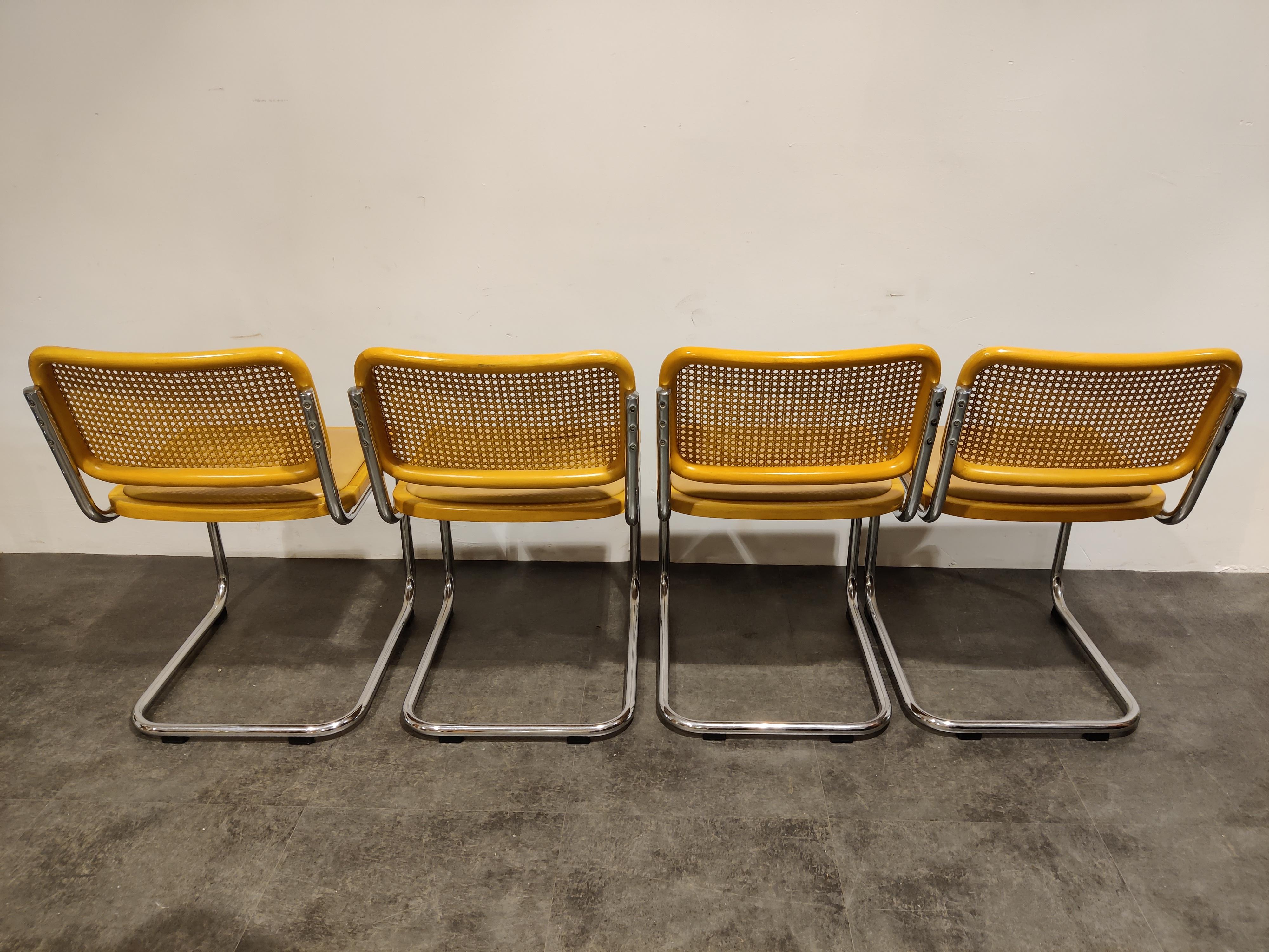 Vintage Marcel Breuer Cesca Style Chairs Set of 8, Made in Italy, 1970s In Good Condition In HEVERLEE, BE