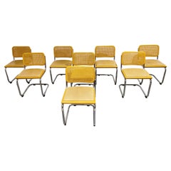 Vintage Marcel Breuer Cesca Style Chairs Set of 8, Made in Italy, 1970s