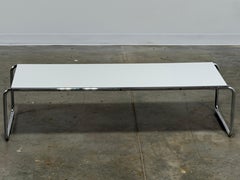 Vintage-Couchtisch „Laccio“ von Marcel Breuer für Knoll, weißes Laminat und Chrom