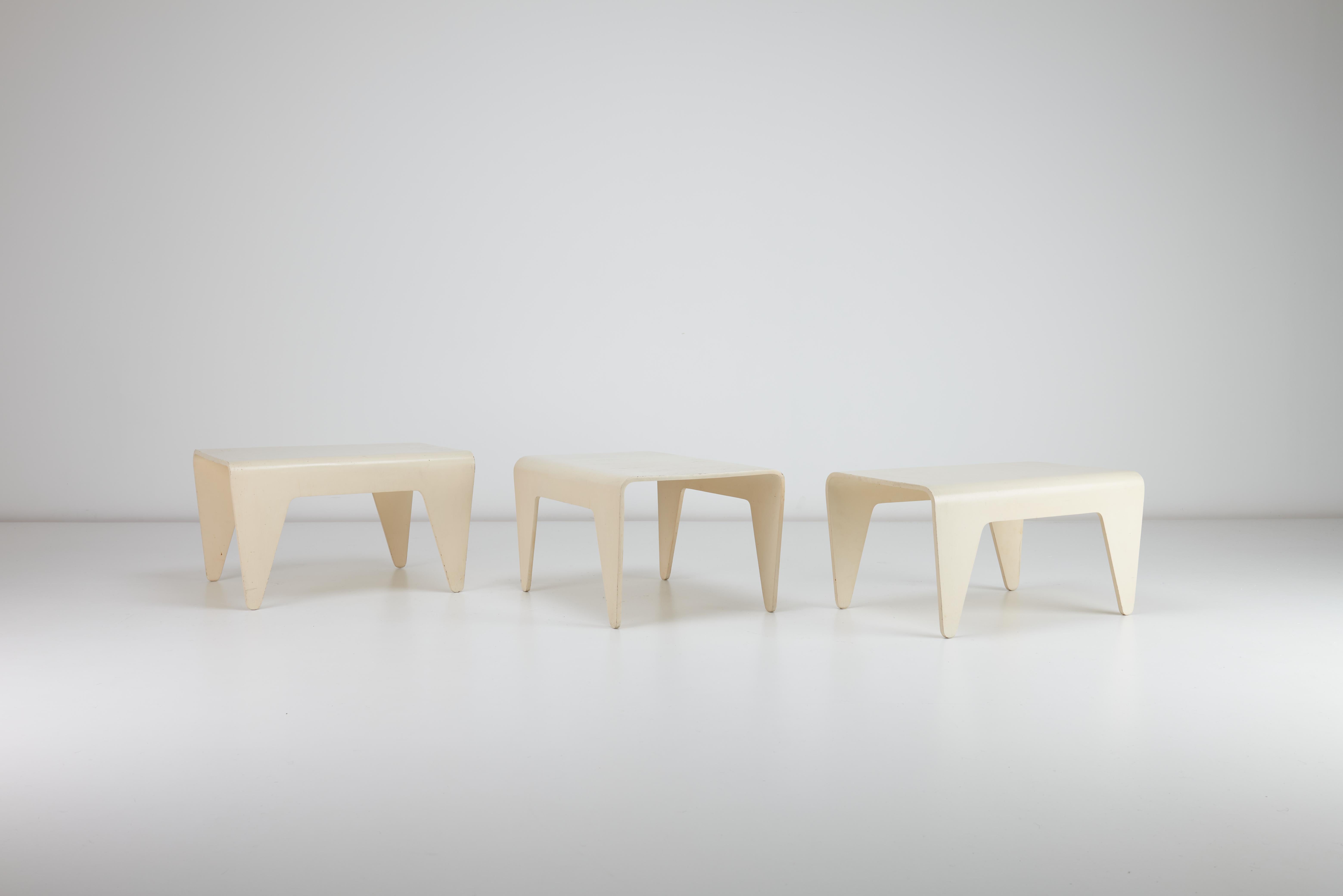 We have for sale a rare set of modernist nesting tables by Marcel Breuer for Isokon. This is a post war set made in the UK by Isokon c1961. We do also currently have a pre war set available. Do see our other items and view our wider collection.