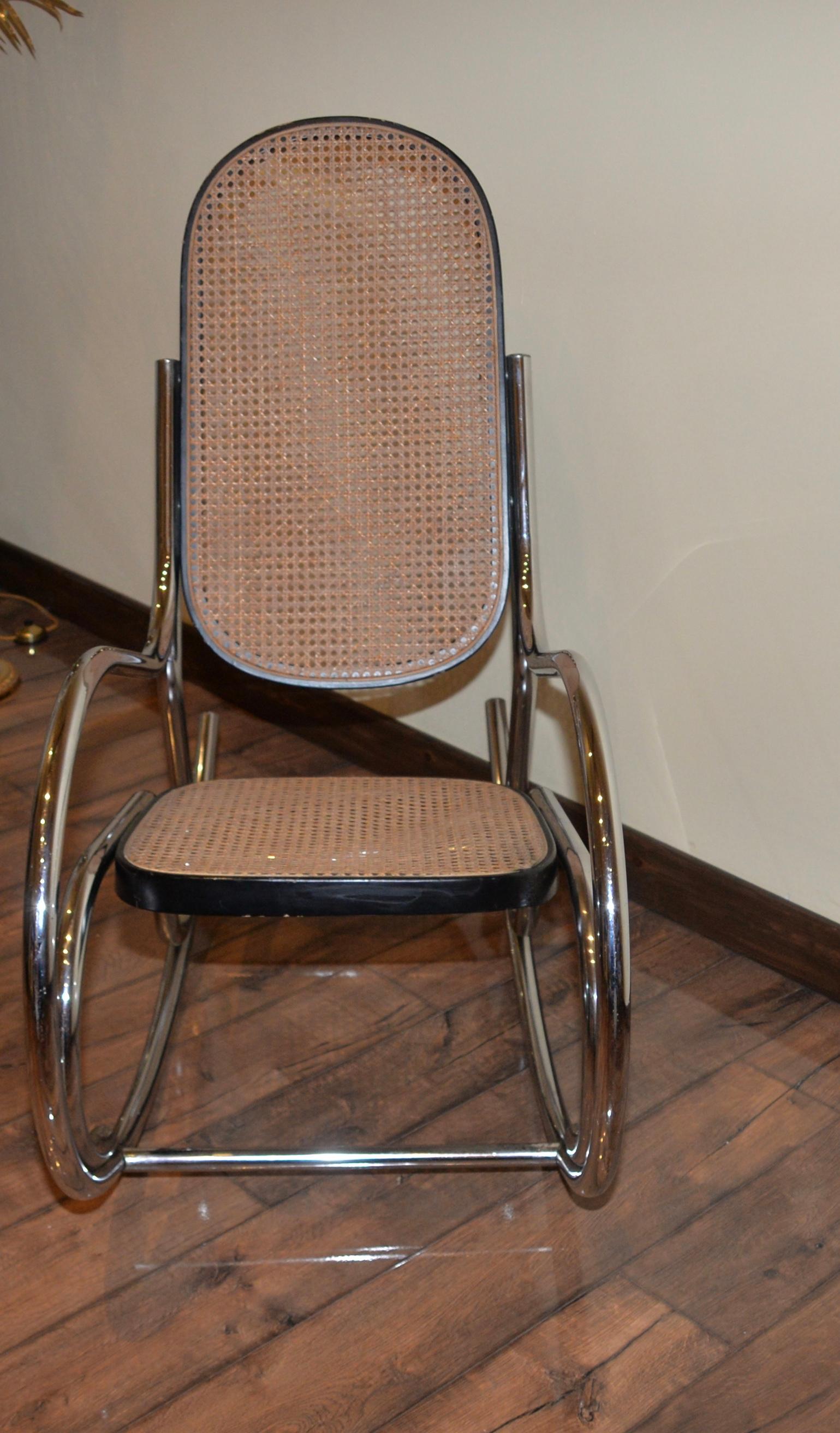 vintage chrome rocking chair