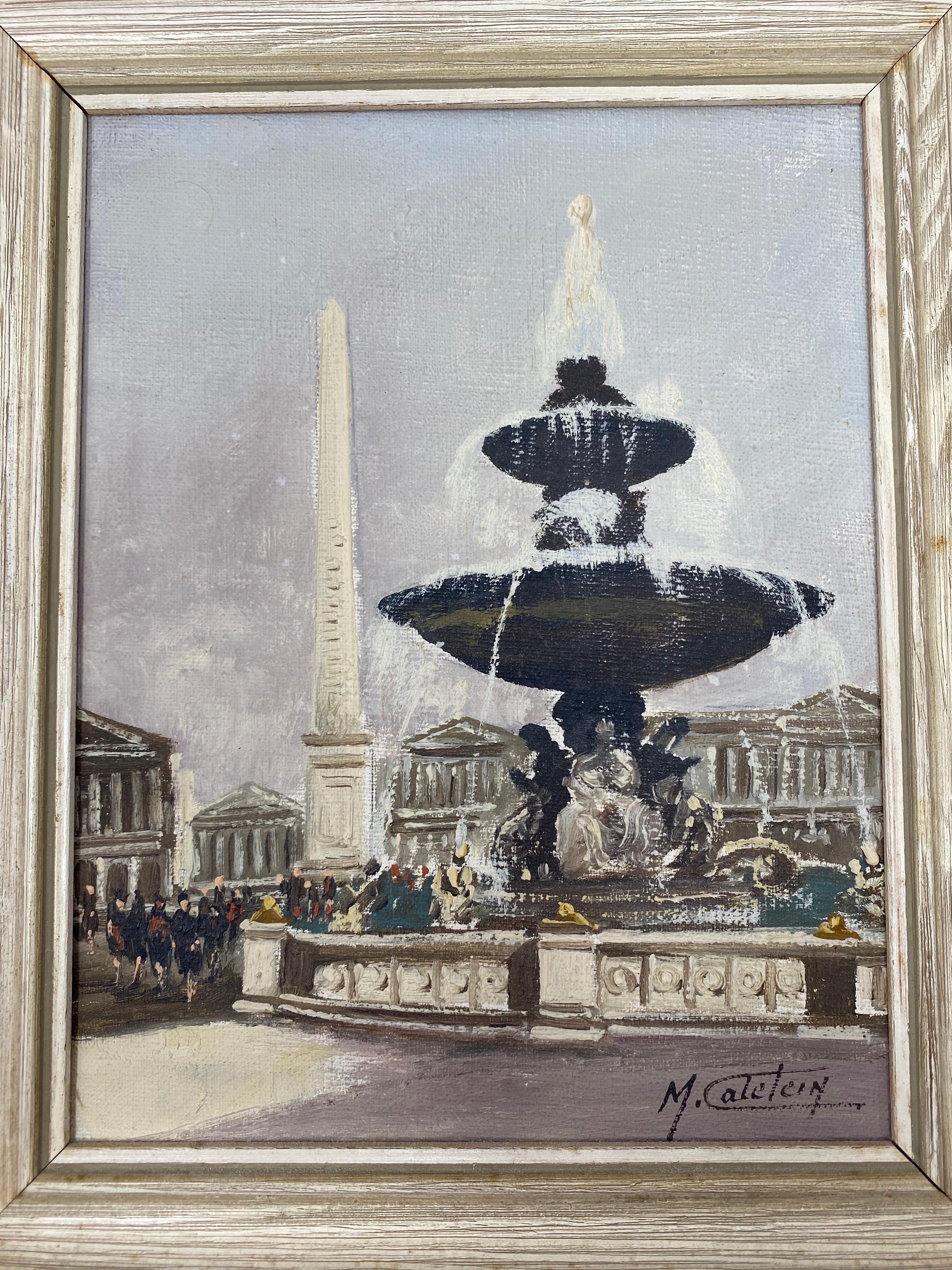 Peinture originale de Marcel Catelein Place de la Concorde en vente 4
