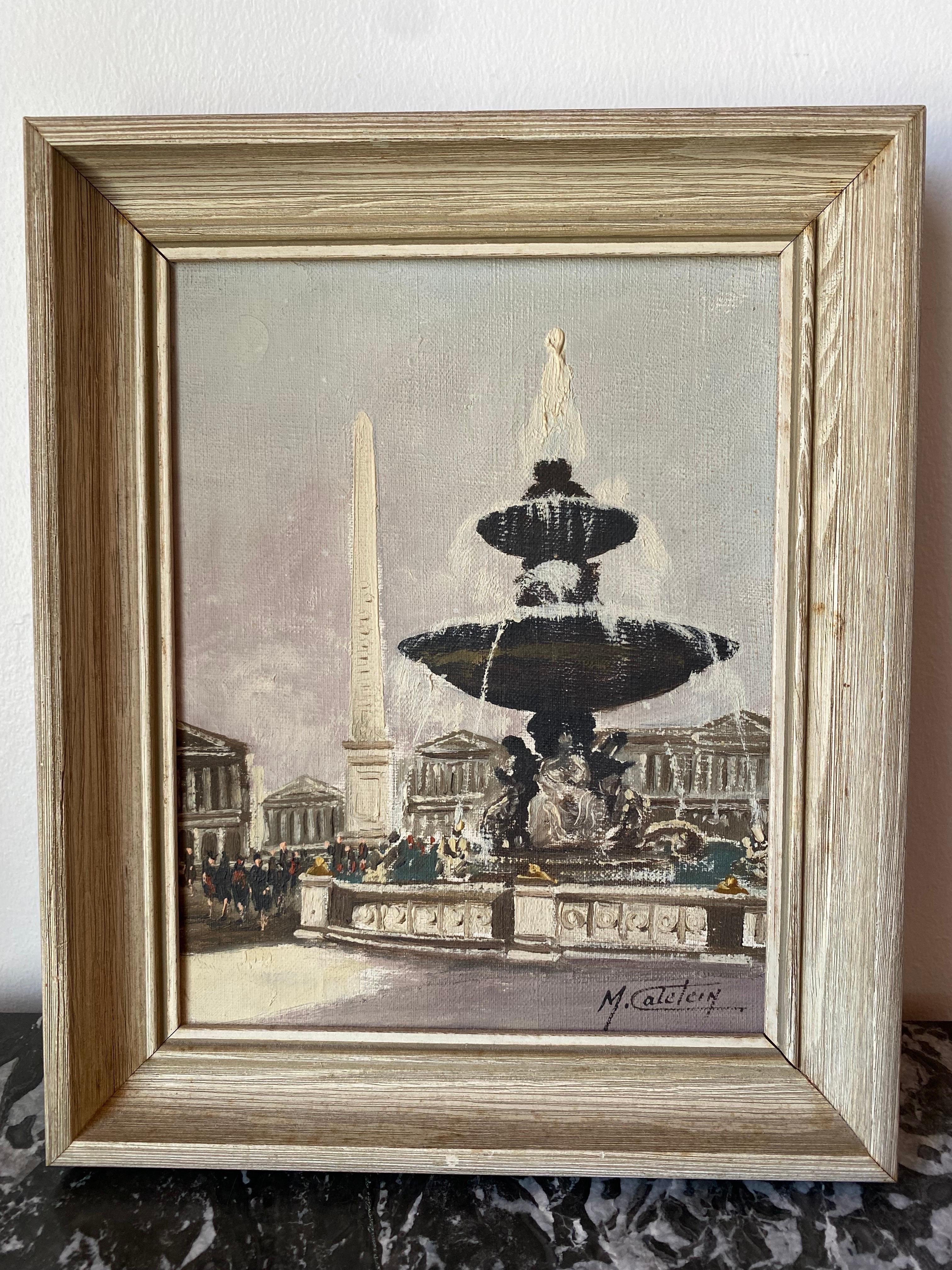 Français Peinture originale de Marcel Catelein Place de la Concorde en vente