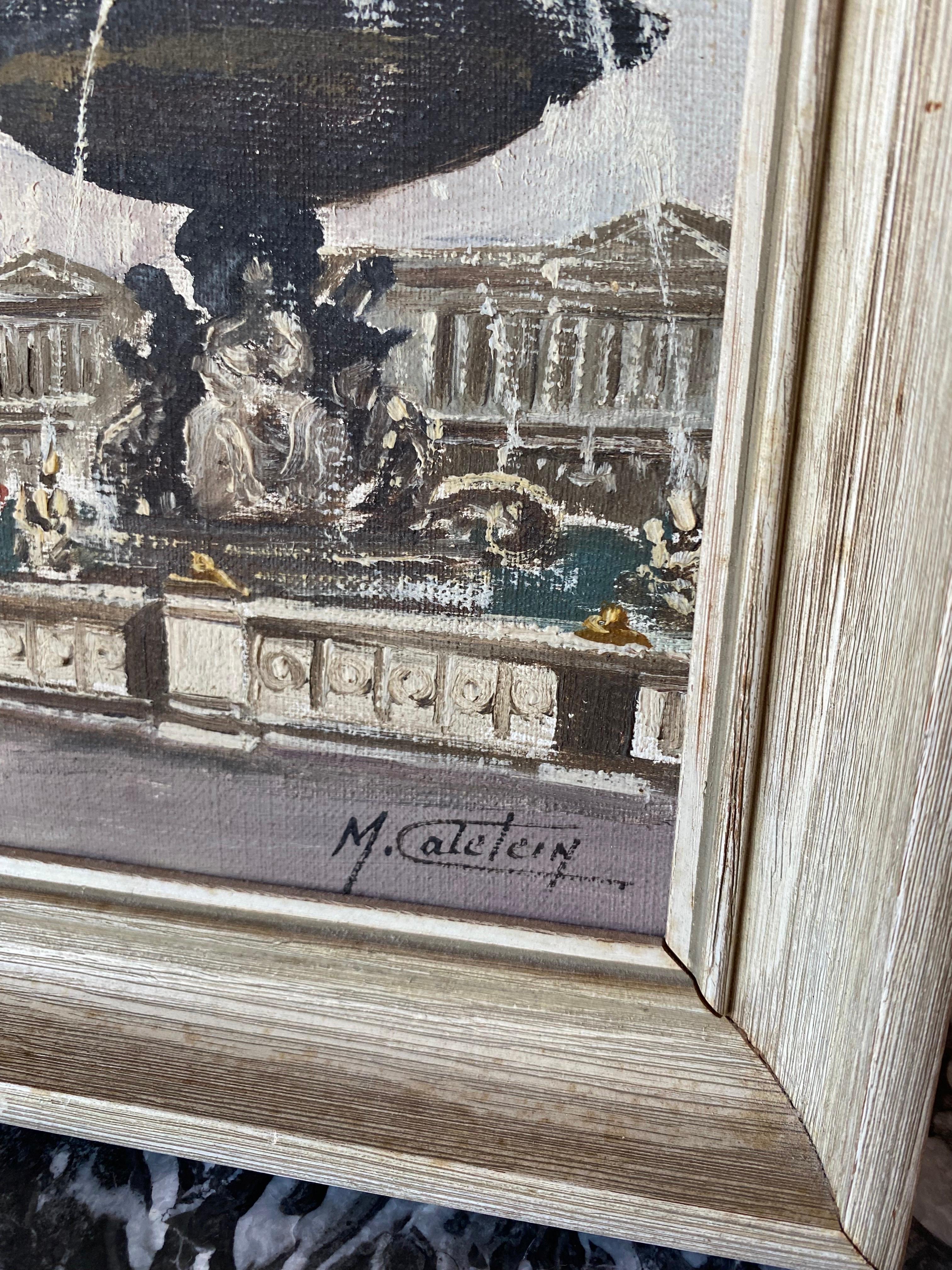 Peinture originale de Marcel Catelein Place de la Concorde Bon état - En vente à San Diego, CA