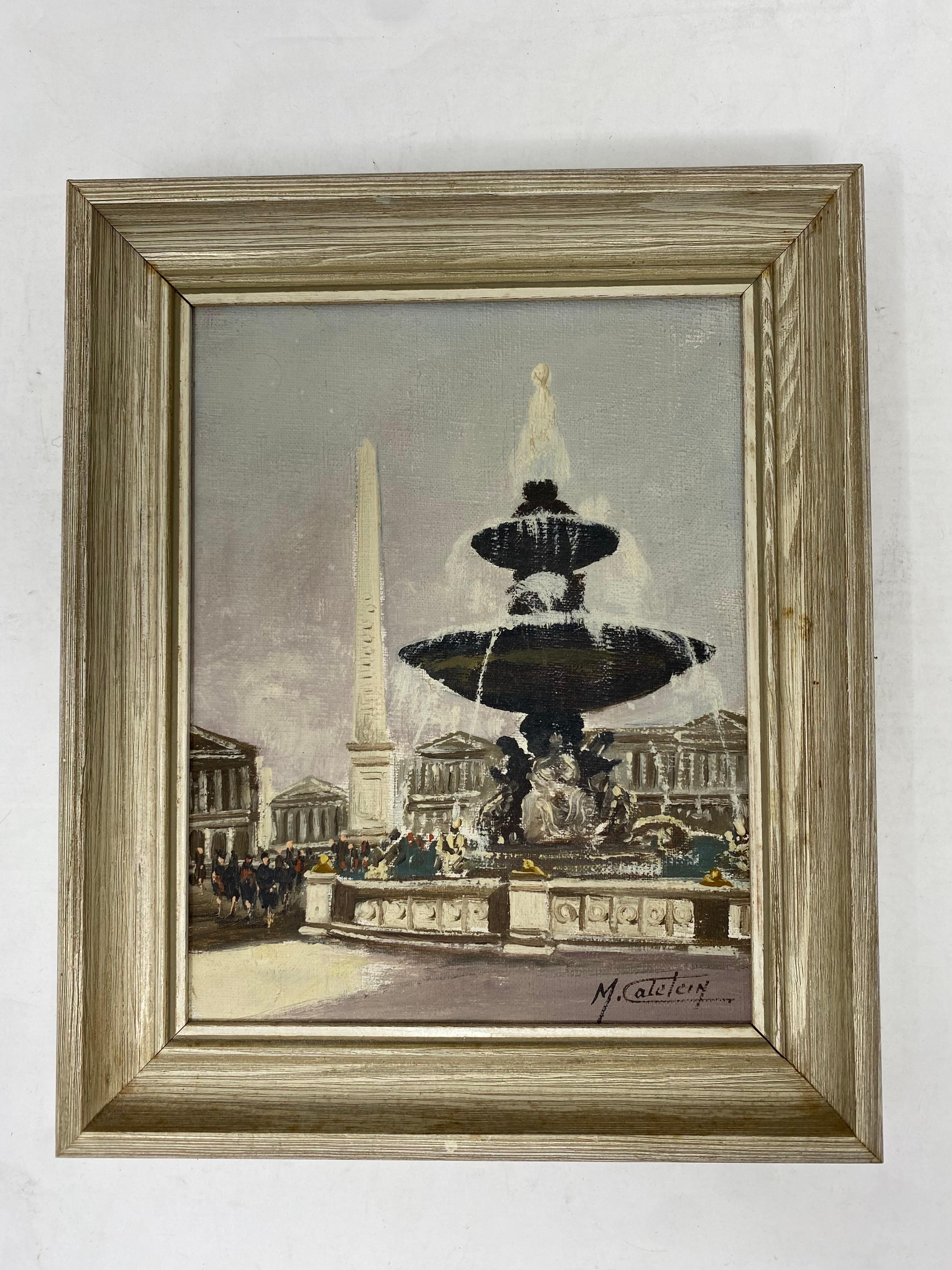 Peinture originale de Marcel Catelein Place de la Concorde en vente 2