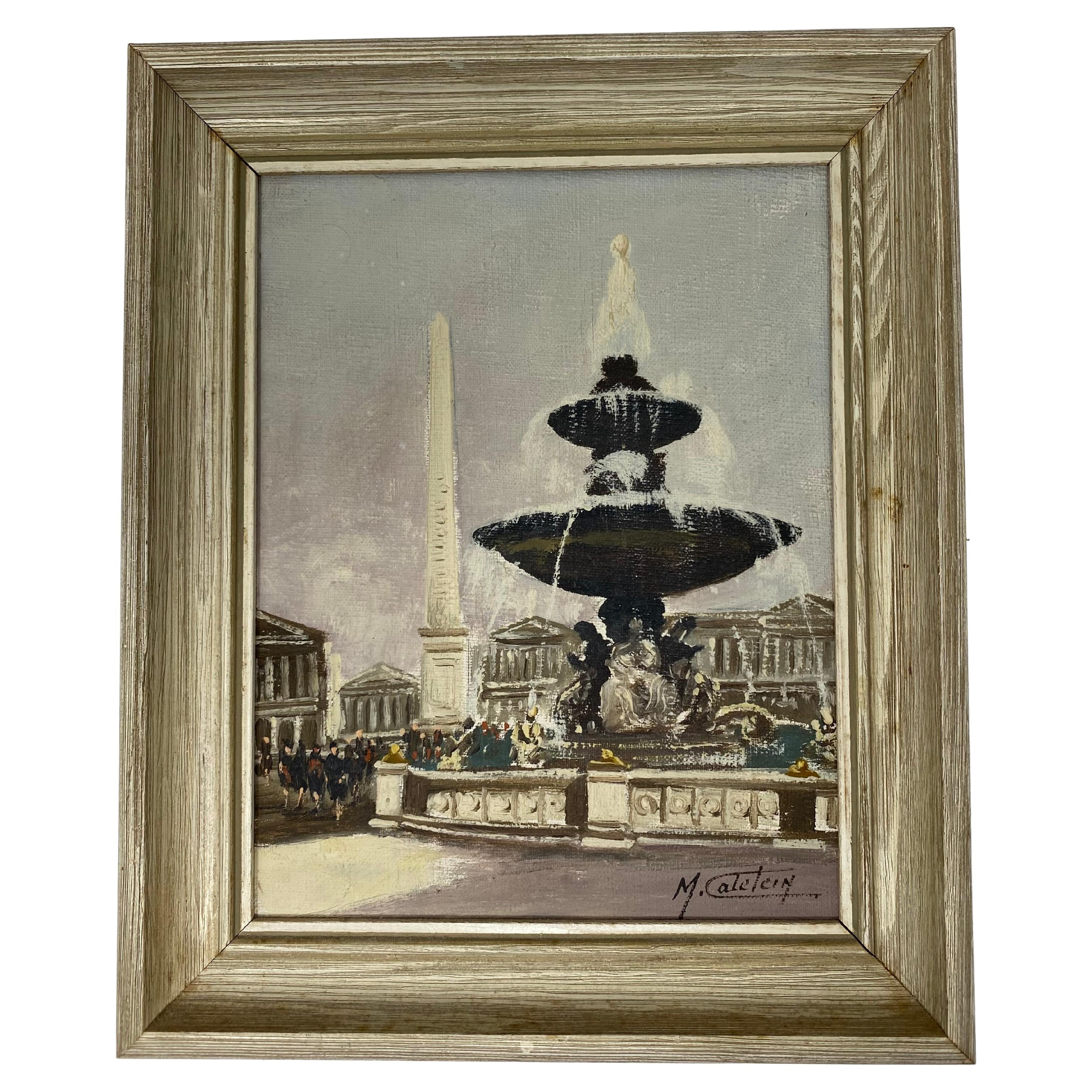 Vintage Marcel Catelein Place de la Concorde Original Painting