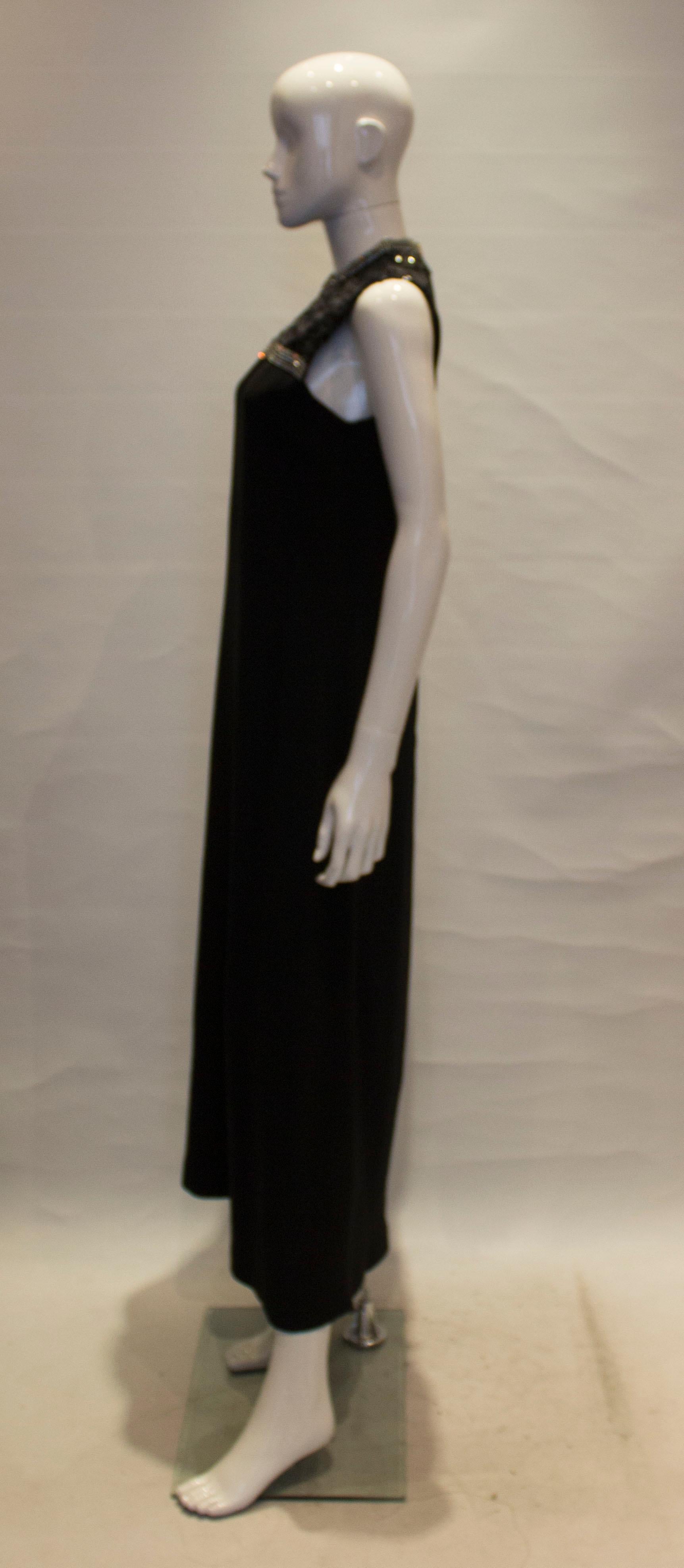 Black Vintage Marcel Fenez for Roland Klein Evening Gown For Sale