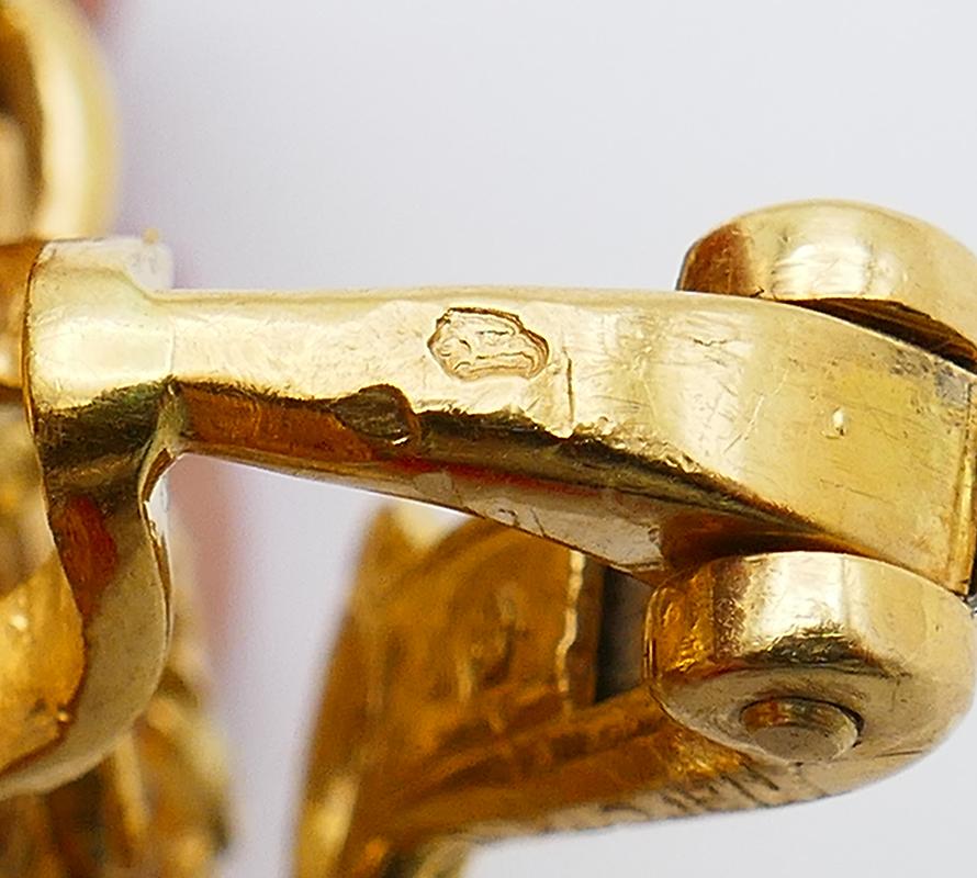 Vintage Marchak 18k Gold Diamond Clip-On Earrings For Sale 3