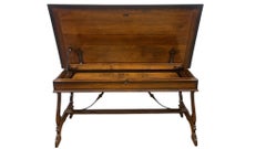 Vintage Marchetti Inlaid Walnut Extending Dining Table with 2 Leaves