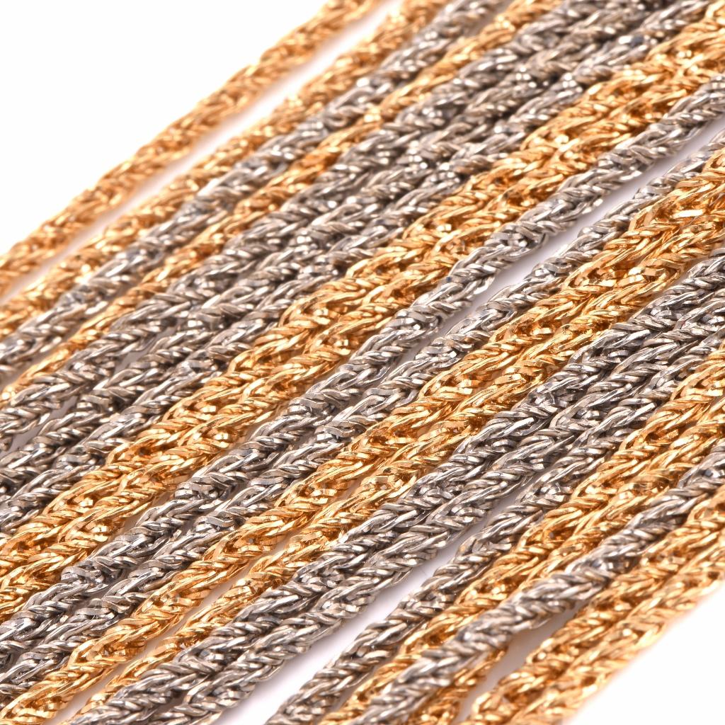 Vintage Marchisio Schweres gedrehtes Seil Multistrang-Halskette aus 18 Karat Gold im Angebot 1