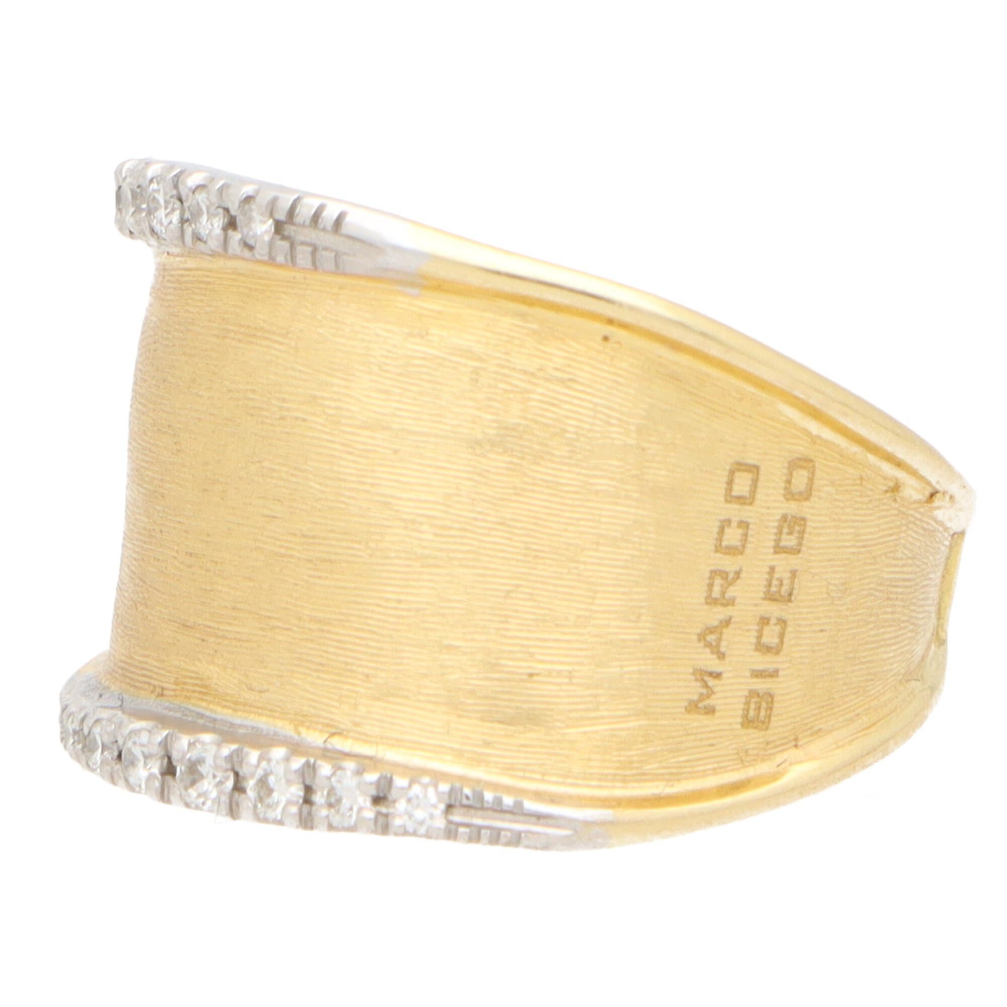 Modern Vintage Marco Bicego Diamond Dress Ring Set in 18k Yellow Gold