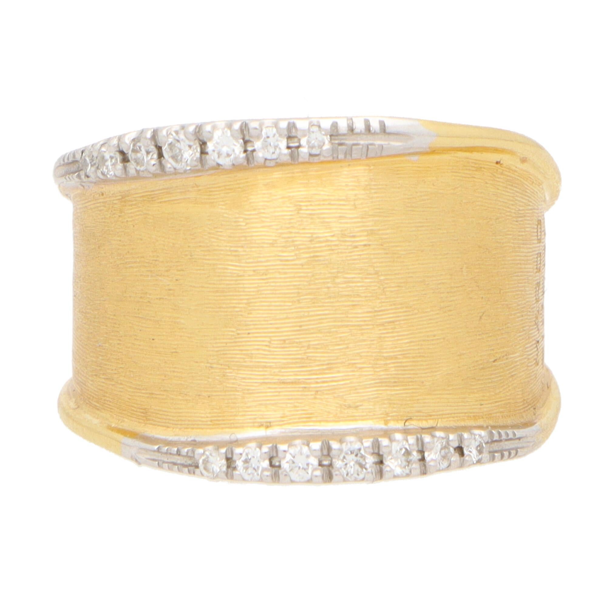 Round Cut Vintage Marco Bicego Diamond Dress Ring Set in 18k Yellow Gold