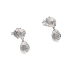 Vintage Marco Bicego Pavé Diamond Small Drop Earrings in White Gold