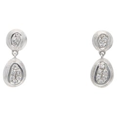 Vintage Marco Bicego Pavé Diamond Small Drop Earrings in White Gold