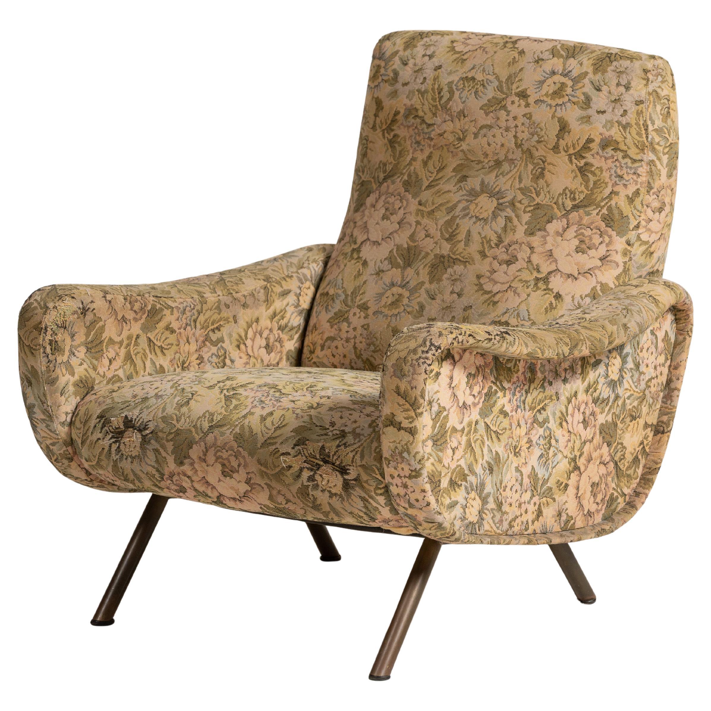 Vintage-Damen-Sessel von Marco Zanuso, Steele und Polster, Italien, 1951