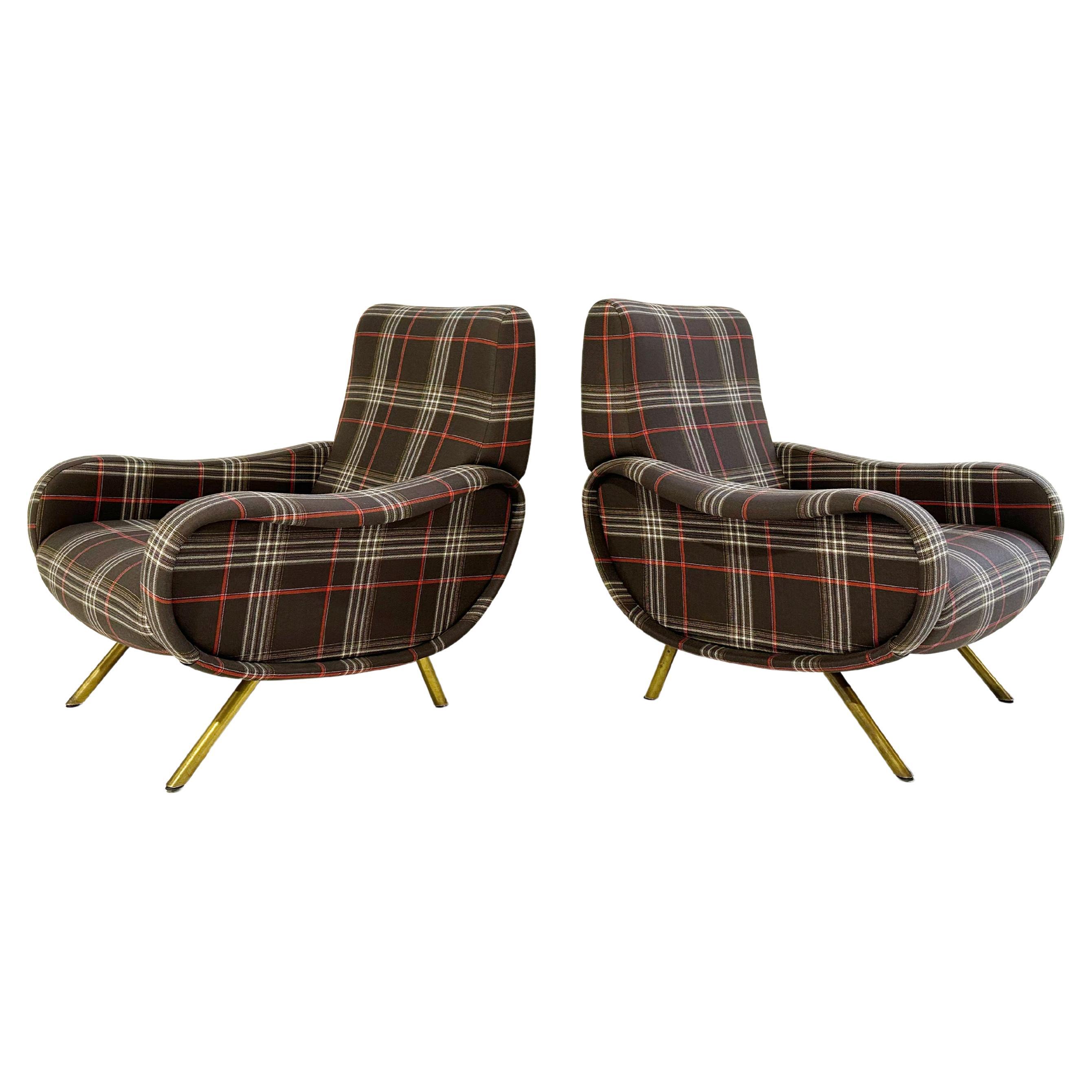 Vintage Marco Zanuso Lady Lounge Chairs, Pair For Sale