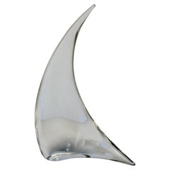 Scultura modernista "Sail" in cristallo Marcolin Svezia d'epoca