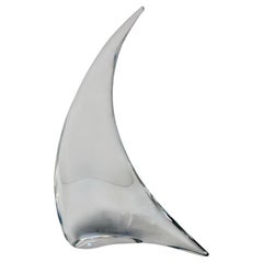Vintage Marcolin Sweden Crystal Modernist "Sail" Sculpture