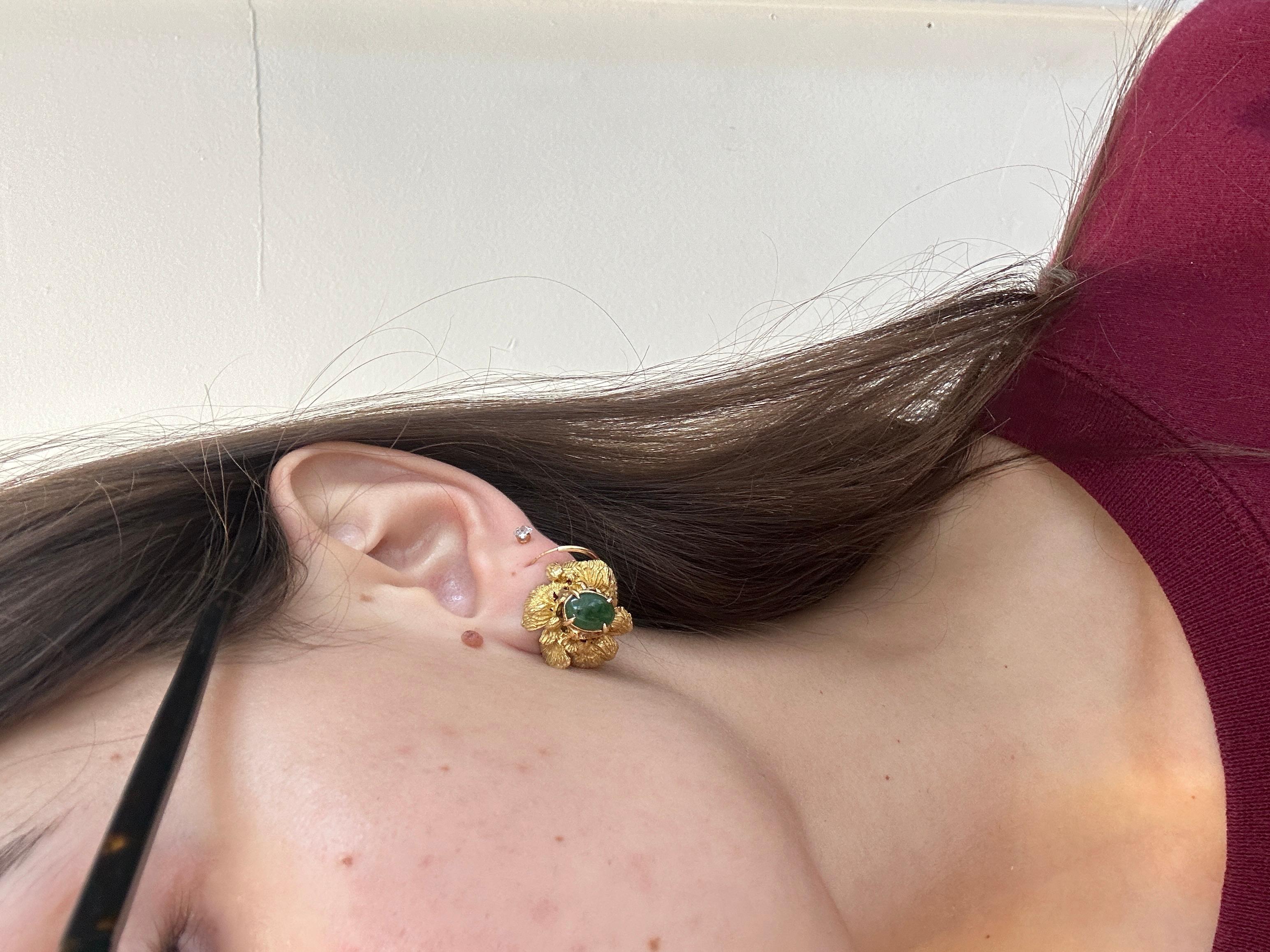 Vintage Marcus & Co. Ohrringe aus 18 Karat Gelbgold und Jade im Angebot 6