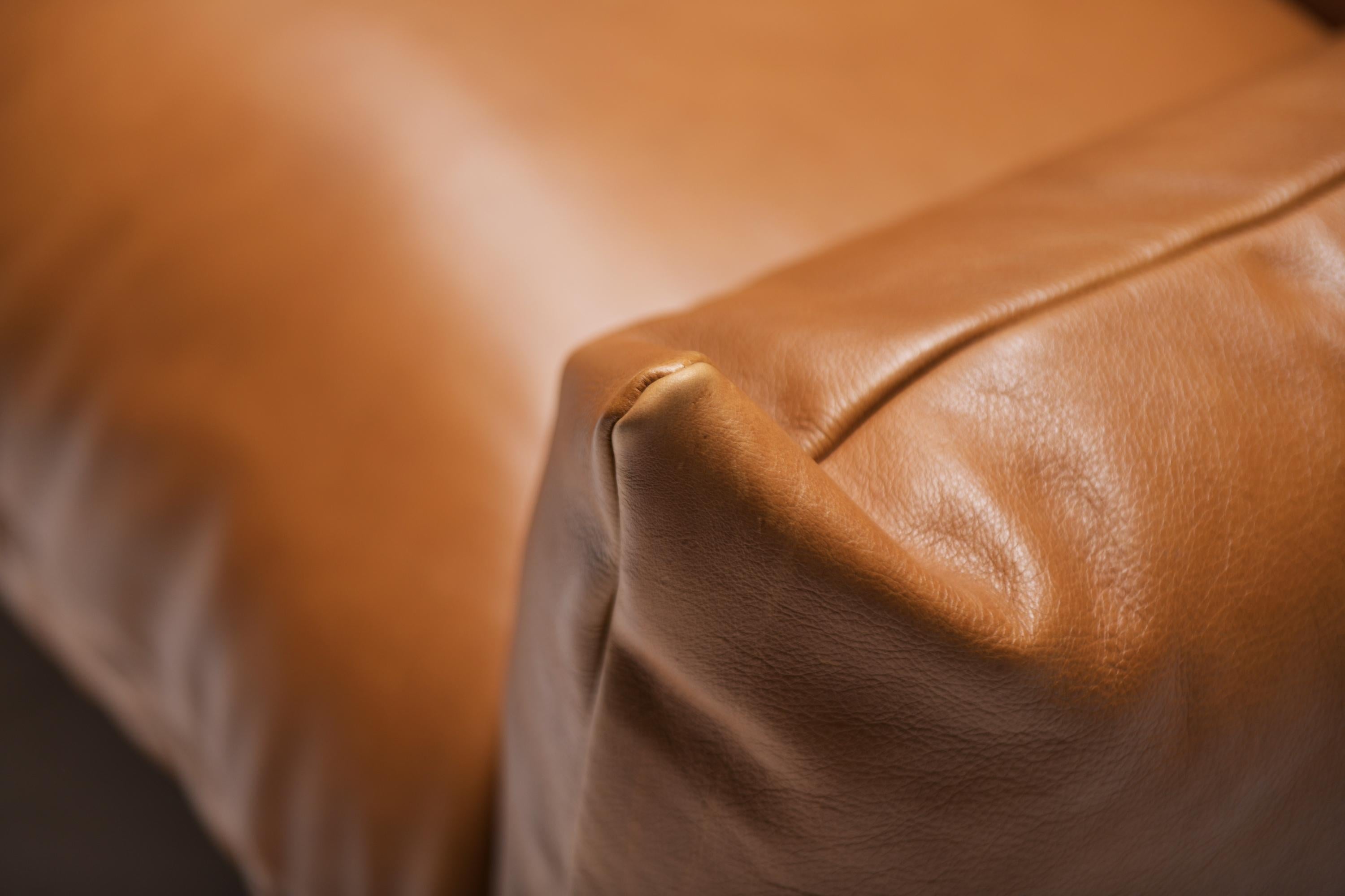 Vintage Marenco 255 sofa in new cognac leather by Mario Marenco for ARFLEX Italy For Sale 2