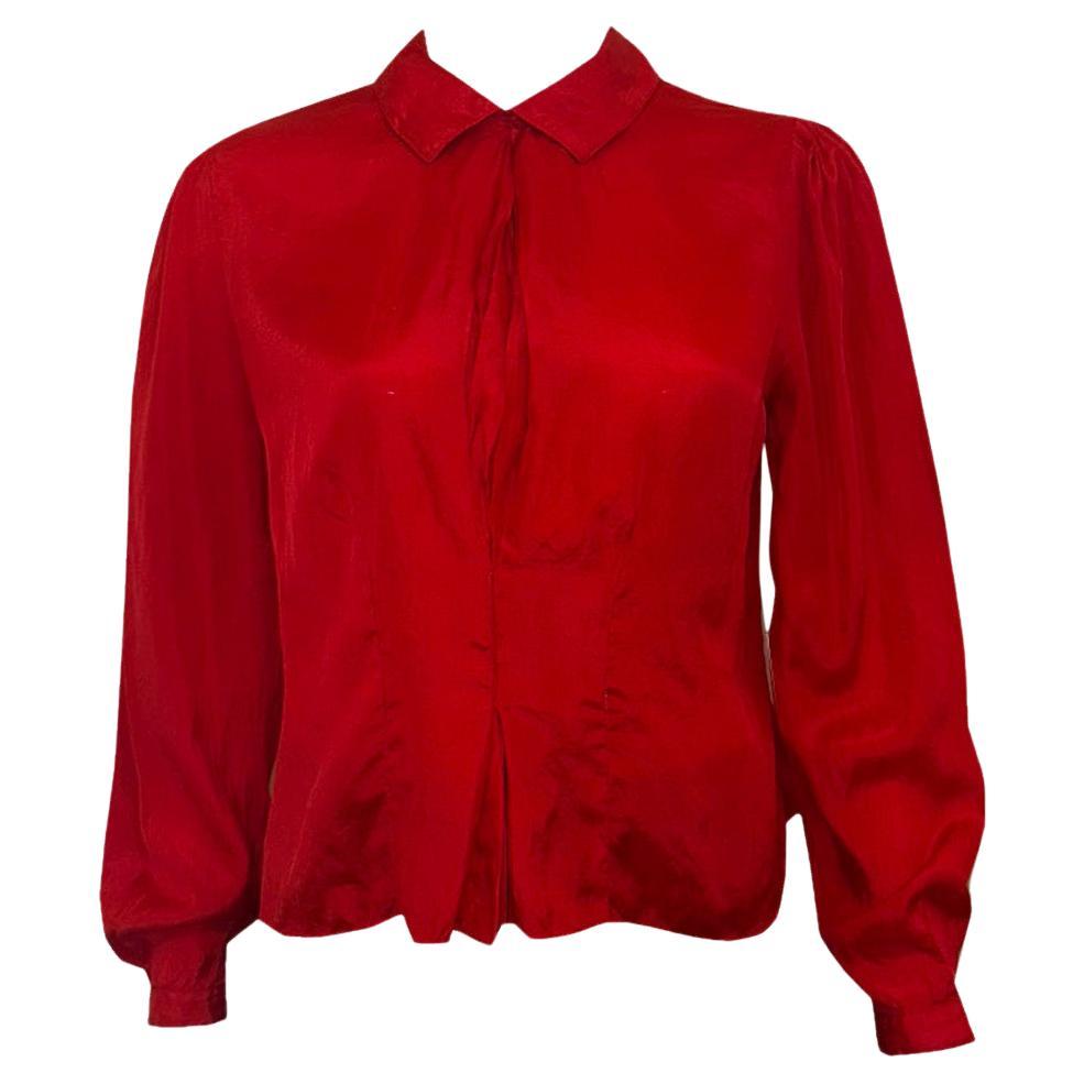 Vintage Margaret  Camicetta di seta rossa di Howell