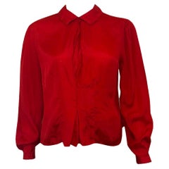 Vintage Margaret  Camicetta di seta rossa di Howell