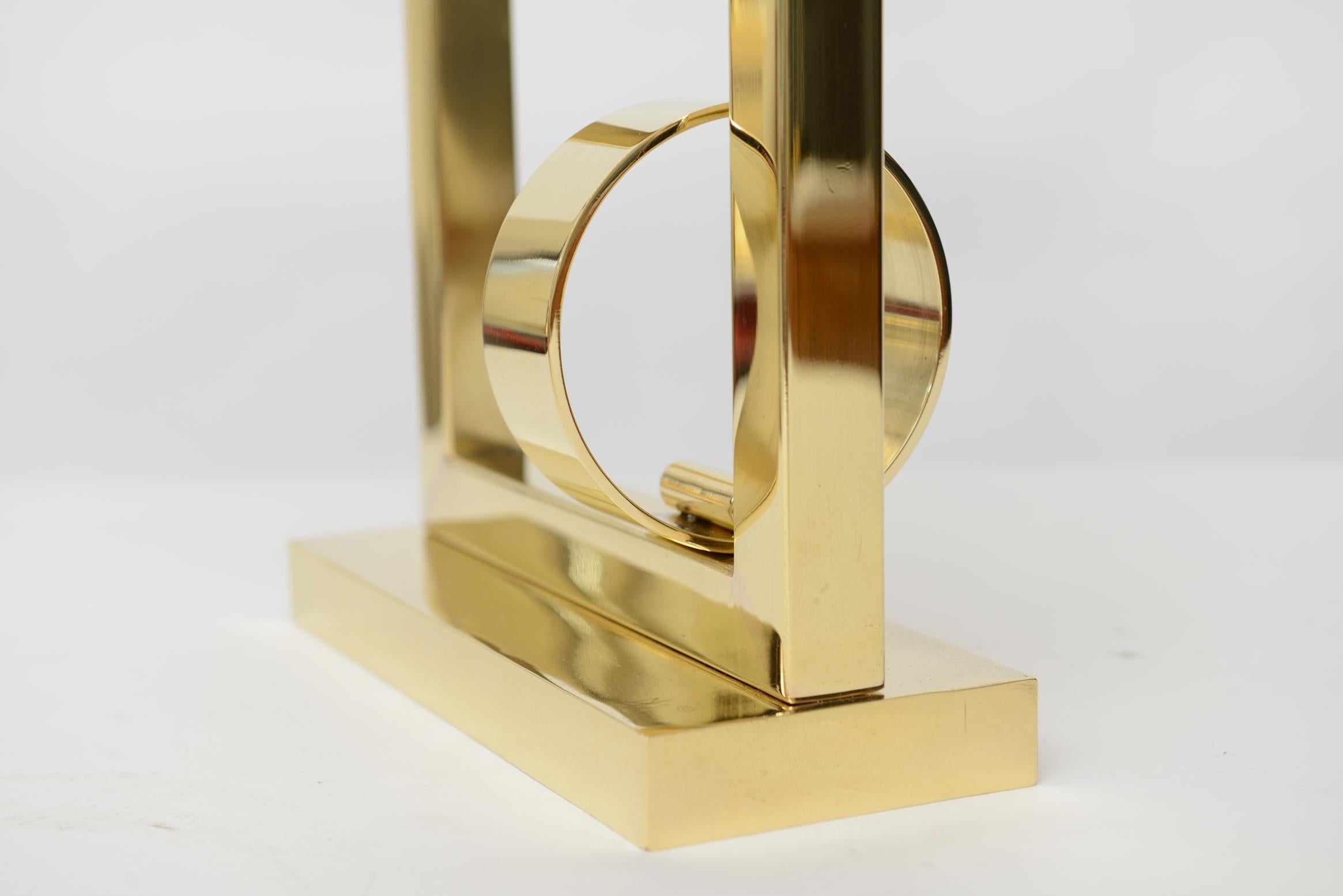 Scultura geometrica d'ottone vintage di Margaret Wasserman-Levy con marchio di garanzia in vendita 1