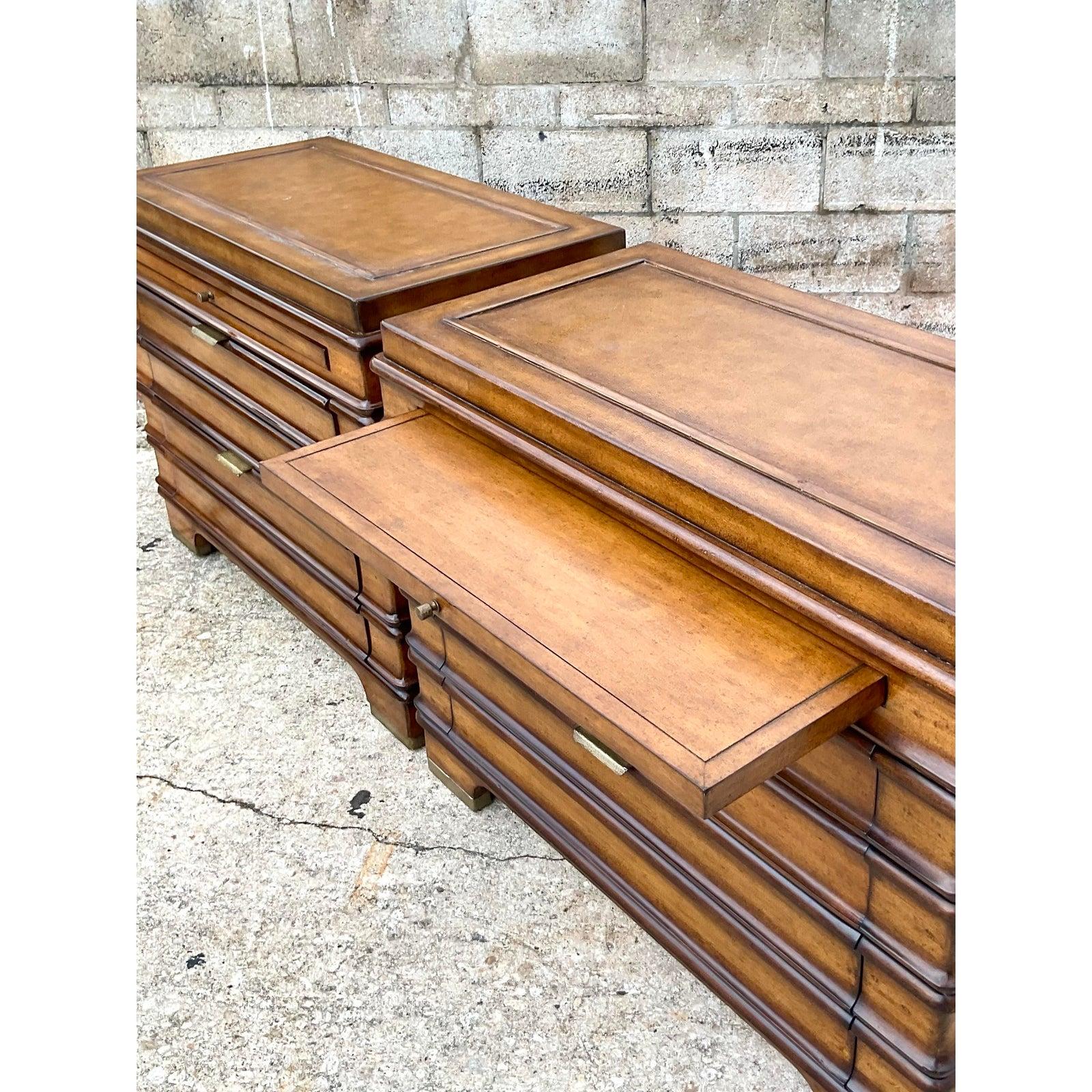 Vintage Marge Carson Nightstands, a Pair In Good Condition In west palm beach, FL