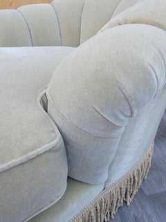 Vintage Channel Back Chaise Lounge Newly Reupholstered in Mohair