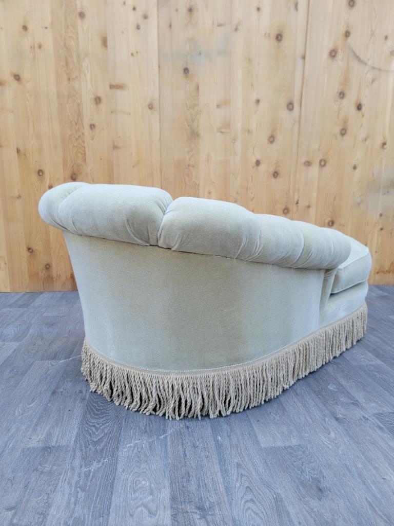 Vintage Marge Carson Style Channel Back Chaise Lounge in Italian Mohair For Sale 1