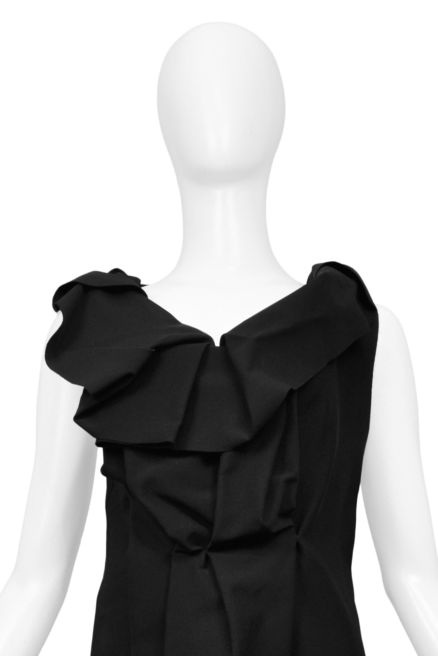 Black Vintage Margiela Silk Pleat Dress 