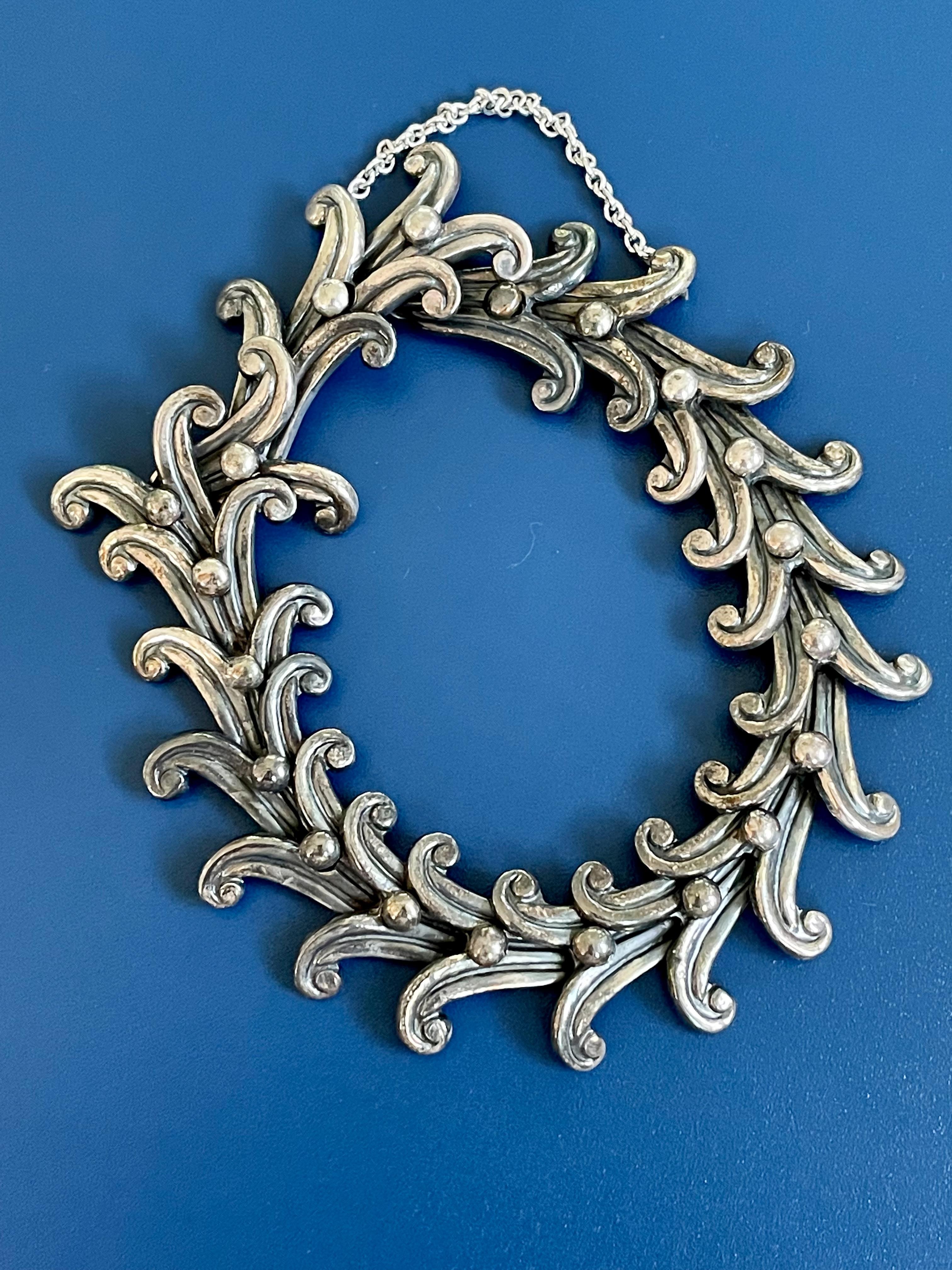 Mexikanisches Silberwirbel-Armband, Margot de Taxco im Angebot 2