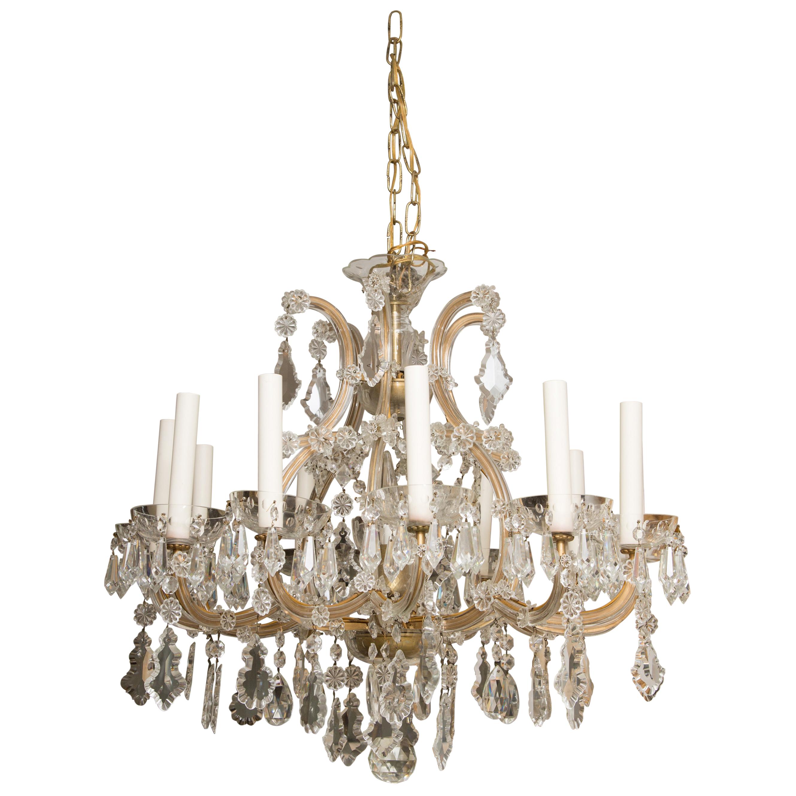 Vintage Maria Theresa Twelve-Light Chandelier