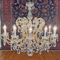 Lampadario a 12 luci in cristallo vintage Maria Thersea 36 X 39 X 39