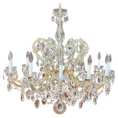 Vintage Maria Thersea Crystal 12 Light Chandelier 36 X 39 X 39