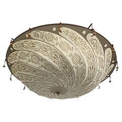 Vintage Mariano Fortuny Silk Saraceno Chandelier, Hand Painted