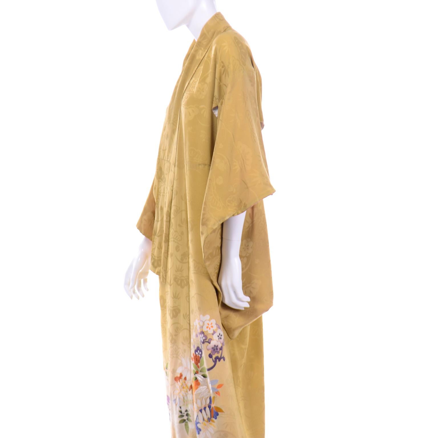 yellow silk kimono