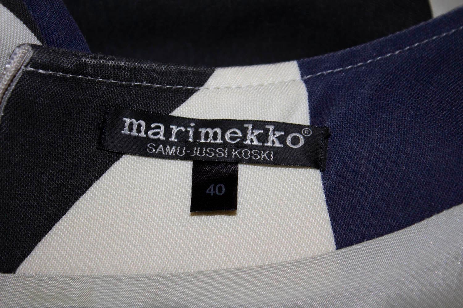 Black Vintage Marimekko Dress and Jacket For Sale