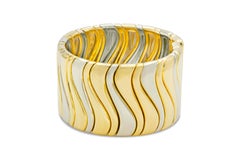 Vintage Marina B Pulsera brazalete ondas anchas oro bicolor