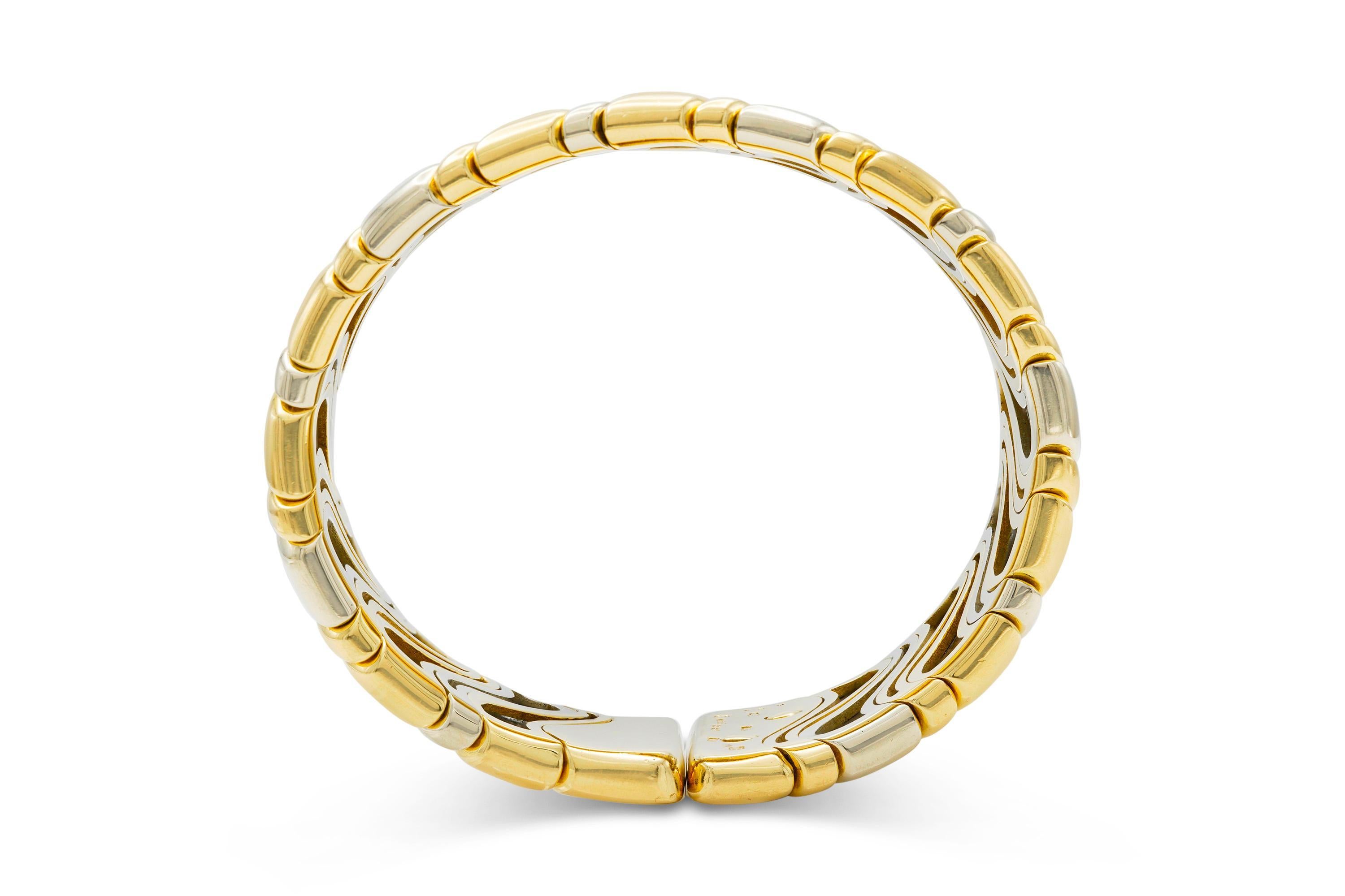 Vintage Marina B Two Toned Gold Wide Wave Cuff Bracelet Bon état - En vente à New York, NY